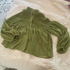 Flowy sheer Smocked Top